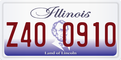 IL license plate Z400910