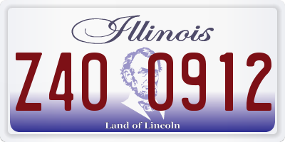 IL license plate Z400912
