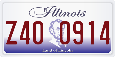 IL license plate Z400914