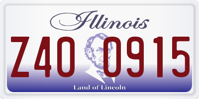 IL license plate Z400915