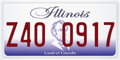 IL license plate Z400917
