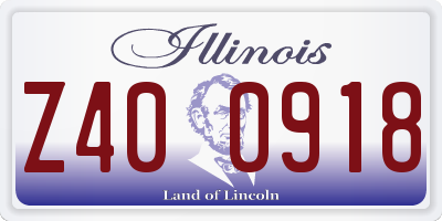 IL license plate Z400918