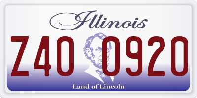 IL license plate Z400920