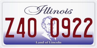 IL license plate Z400922