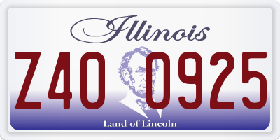 IL license plate Z400925