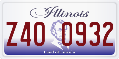 IL license plate Z400932
