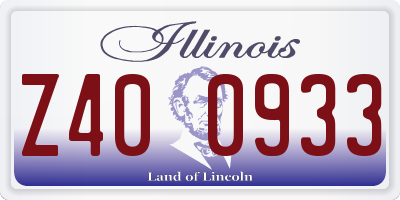 IL license plate Z400933