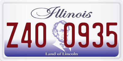 IL license plate Z400935