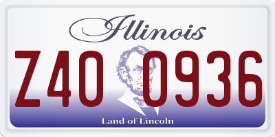 IL license plate Z400936