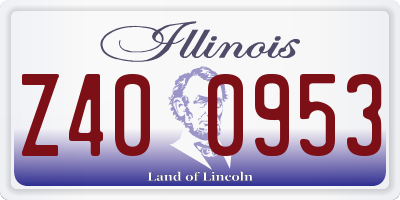IL license plate Z400953