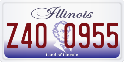IL license plate Z400955