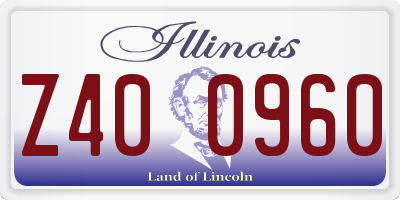 IL license plate Z400960