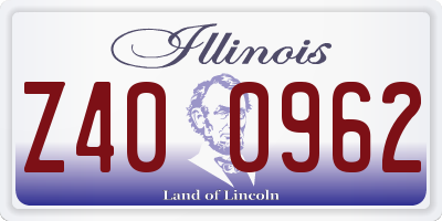 IL license plate Z400962