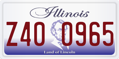 IL license plate Z400965