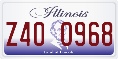 IL license plate Z400968