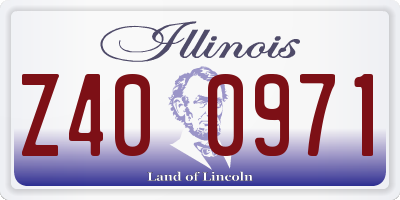 IL license plate Z400971