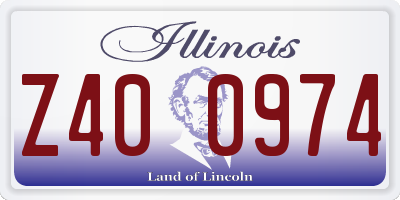 IL license plate Z400974