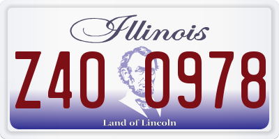 IL license plate Z400978