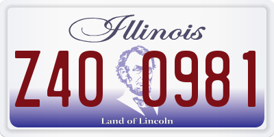 IL license plate Z400981