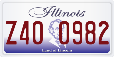 IL license plate Z400982