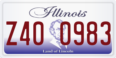 IL license plate Z400983