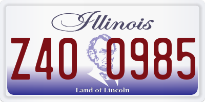 IL license plate Z400985