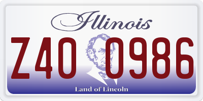 IL license plate Z400986