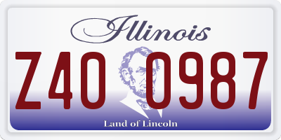 IL license plate Z400987