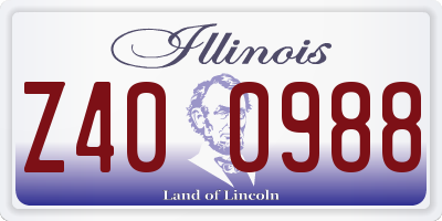 IL license plate Z400988