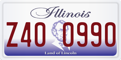 IL license plate Z400990