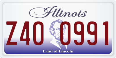 IL license plate Z400991