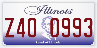 IL license plate Z400993