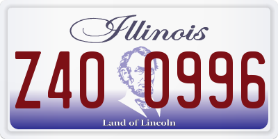 IL license plate Z400996