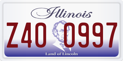 IL license plate Z400997
