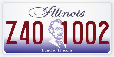 IL license plate Z401002