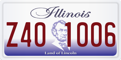 IL license plate Z401006