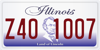 IL license plate Z401007