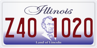IL license plate Z401020