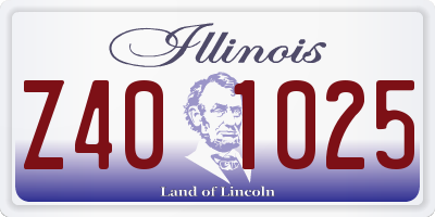 IL license plate Z401025