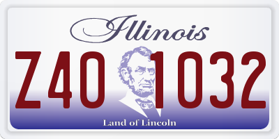 IL license plate Z401032