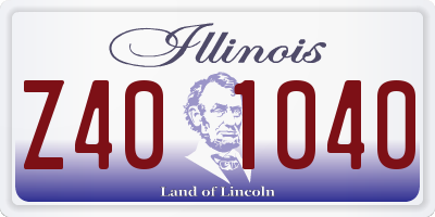 IL license plate Z401040