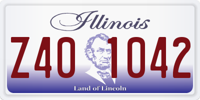 IL license plate Z401042