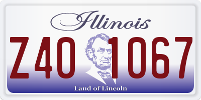 IL license plate Z401067