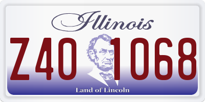 IL license plate Z401068
