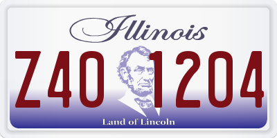IL license plate Z401204