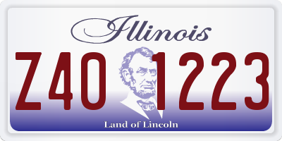 IL license plate Z401223