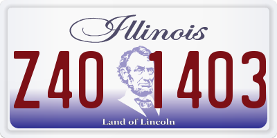 IL license plate Z401403