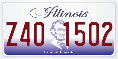 IL license plate Z401502