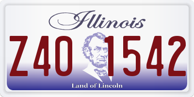 IL license plate Z401542