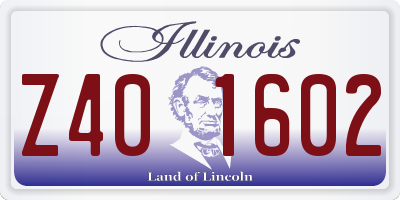 IL license plate Z401602